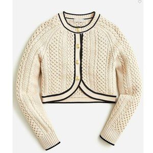 NWT J.Crew Cropped Cable Knit Sweater Lady Jacket S Item BO175